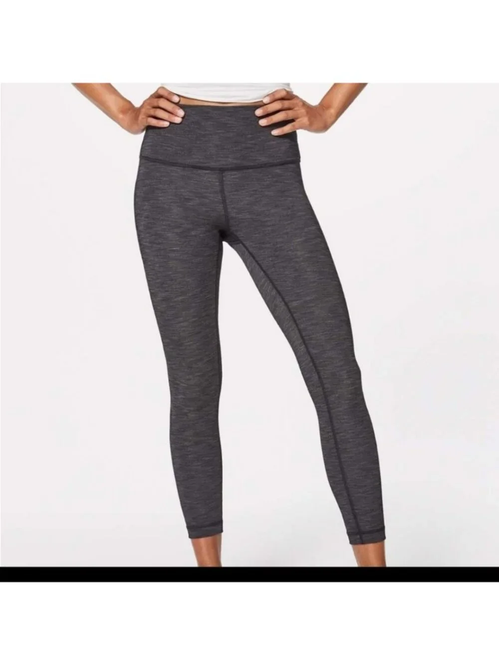Lululemon Wunder Under Pant (Hi-Rise)Heathered Black EEUC